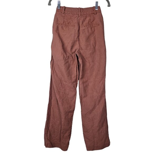 Wilfred The Effortless Linen Pant in Mocha Sorbet Wide Leg High Rise Size 00 - Picture 8 of 15